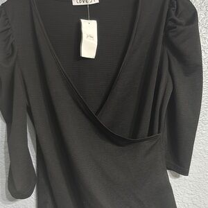 Love J Black Wrap Top